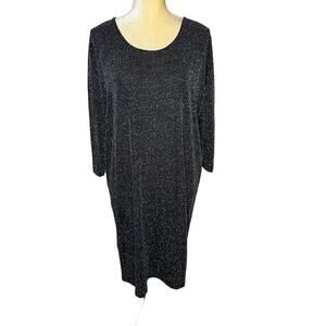 Long Tall Sally Sparkly Dress Black Metallic Size Small EUC